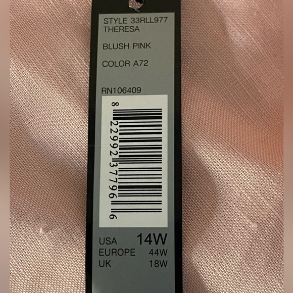 NWT TAHARI Linen Blend Arthur S Levine Womens Size 14W Blush Pink Theresa Dress - Picture 4 of 8